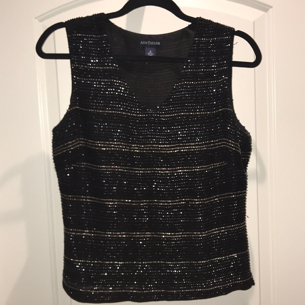 AnnTaylor beaded top. Size 8